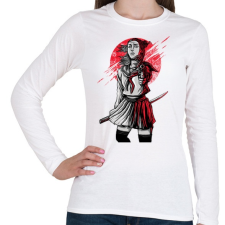 PRINTFASHION Szamuráj lány - Női hosszú ujjú póló - Fehér női póló