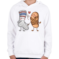 PRINTFASHION Szandál és zokni - Gyerek kapucnis pulóver - Fehér gyerek pulóver, kardigán