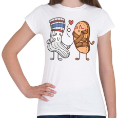 PRINTFASHION Szandál és zokni szerelem - Női póló - Fehér