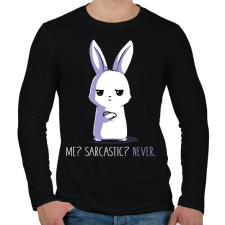 PRINTFASHION Szarkasztikus nyuszi - Férfi hosszú ujjú póló - Fekete férfi póló