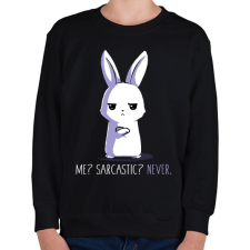 PRINTFASHION Szarkasztikus nyuszi - Gyerek pulóver - Fekete gyerek pulóver, kardigán