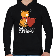 PRINTFASHION Szarkazmus az én szupererőm - Férfi kapucnis pulóver - Fekete