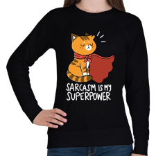 PRINTFASHION Szarkazmus az én szupererőm - Női pulóver - Fekete női pulóver, kardigán
