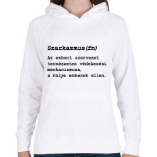 PRINTFASHION Szarkazmus(fn) - Női kapucnis pulóver - Fehér