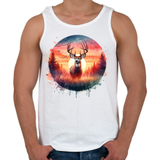 PRINTFASHION Szarvas - erdei naplemente - ajándék vadászoknak - Férfi atléta - Fehér