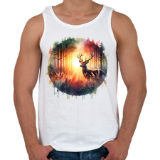 PRINTFASHION Szarvas - erdei naplemente - ajándék vadászoknak - Férfi atléta - Fehér atléta, trikó
