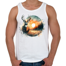 PRINTFASHION Szarvas - erdei naplemente - ajándék vadászoknak - Férfi atléta - Fehér atléta, trikó