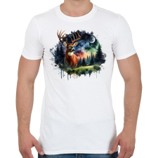 PRINTFASHION Szarvas - erdei naplemente - ajándék vadászoknak - Férfi póló - Fehér férfi póló
