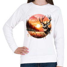 PRINTFASHION Szarvas - erdei naplemente - ajándék vadászoknak - Női pulóver - Fehér női pulóver, kardigán