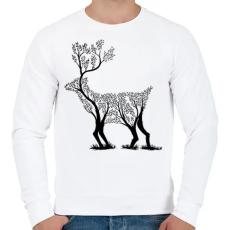 PRINTFASHION Szarvas fa  - Férfi pulóver - Fehér