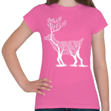 PRINTFASHION Szarvas fa - Női póló - Rózsaszín női póló