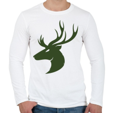 PRINTFASHION Szarvas fej - Férfi hosszú ujjú póló - Fehér férfi póló