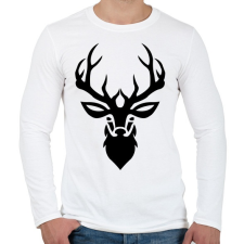 PRINTFASHION szarvas - Férfi hosszú ujjú póló - Fehér férfi póló