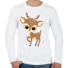 PRINTFASHION Szarvas  - Férfi hosszú ujjú póló - Fehér