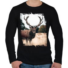 PRINTFASHION Szarvas - Férfi hosszú ujjú póló - Fekete férfi póló