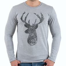 PRINTFASHION Szarvas  - Férfi hosszú ujjú póló - Sport szürke