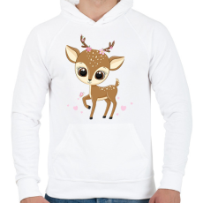 PRINTFASHION Szarvas  - Férfi kapucnis pulóver - Fehér