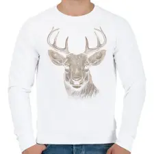 PRINTFASHION Szarvas - Férfi pulóver - Fehér férfi pulóver, kardigán