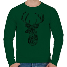PRINTFASHION Szarvas  - Férfi pulóver - Sötétzöld férfi pulóver, kardigán