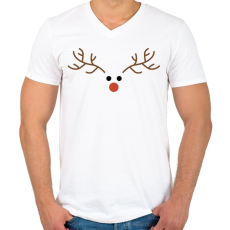 PRINTFASHION Szarvas - Férfi V-nyakú póló - Fehér