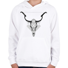 PRINTFASHION Szarvas - Gyerek kapucnis pulóver - Fehér gyerek pulóver, kardigán
