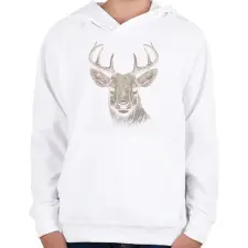PRINTFASHION Szarvas - Gyerek kapucnis pulóver - Fehér gyerek pulóver, kardigán