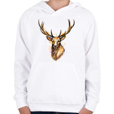 PRINTFASHION szarvas - Gyerek kapucnis pulóver - Fehér