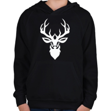 PRINTFASHION Szarvas - Gyerek kapucnis pulóver - Fekete gyerek pulóver, kardigán