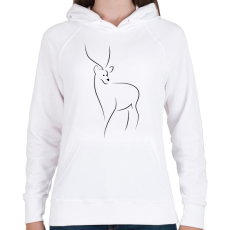 PRINTFASHION Szarvas - Női kapucnis pulóver - Fehér