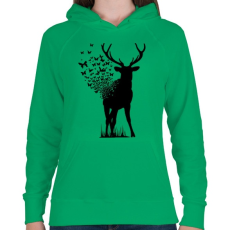 PRINTFASHION Szarvas pillangó - Női kapucnis pulóver - Zöld