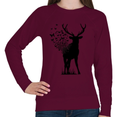 PRINTFASHION Szarvas pillangó - Női pulóver - Bordó