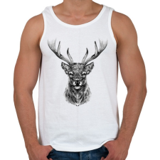 PRINTFASHION szarvas portré - Férfi atléta - Fehér atléta, trikó