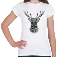 PRINTFASHION szarvas portré - Női póló - Fehér női póló