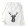 PRINTFASHION szarvas portré - Sportzsák, Tornazsák - Fehér