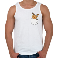 PRINTFASHION Szarvas zsebben - Férfi atléta - Fehér atléta, trikó
