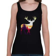 PRINTFASHION szarvasban az erdő - Női atléta - Fekete női trikó