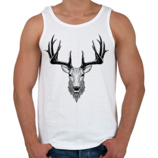 PRINTFASHION Szarvasbika - Férfi atléta - Fehér