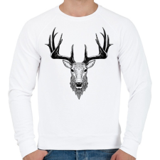 PRINTFASHION Szarvasbika - Férfi pulóver - Fehér férfi pulóver, kardigán