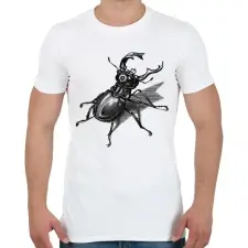 PRINTFASHION Szarvasbogár - vonalrajz - Férfi póló - Fehér férfi póló