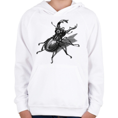 PRINTFASHION Szarvasbogár - vonalrajz - Gyerek kapucnis pulóver - Fehér
