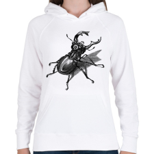 PRINTFASHION Szarvasbogár - vonalrajz - Női kapucnis pulóver - Fehér női pulóver, kardigán