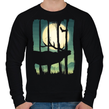 PRINTFASHION Szarvasbőgés - Férfi pulóver - Fekete férfi pulóver, kardigán