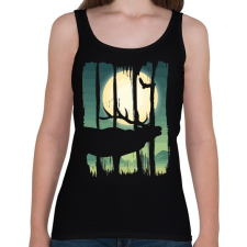 PRINTFASHION Szarvasbőgés - Női atléta - Fekete női trikó