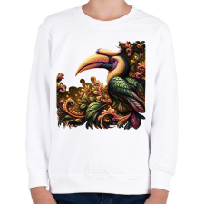 PRINTFASHION Szarvascsőrű madár - Gyerek pulóver - Fehér gyerek pulóver, kardigán