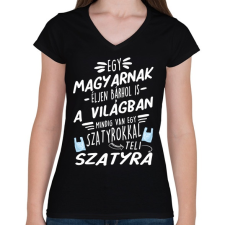 PRINTFASHION Szatyor a szatyorban - Női V-nyakú póló - Fekete női póló
