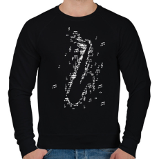 PRINTFASHION Szaxofon - Férfi pulóver - Fekete