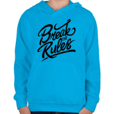 PRINTFASHION Szegd meg a szabályokat!  - Gyerek kapucnis pulóver - Azúrkék gyerek pulóver, kardigán