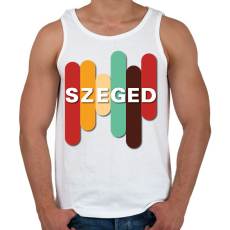 PRINTFASHION Szeged - színes - Férfi atléta - Fehér