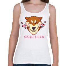 PRINTFASHION SZEJETLEEEK shiba kutyus - Női atléta - Fehér
