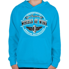 PRINTFASHION Szelek szárnyán - Gyerek kapucnis pulóver - Azúrkék